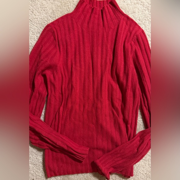J. Crew Vibrant Red Cashmere Turtleneck Sweater - Picture 5 of 5